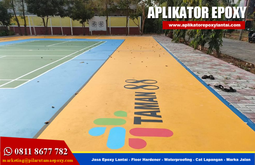 Jasa cat lapangan Kapuas dari CV Pilar Utama Epoxy yang memberikan kebebasan pada Pelanggan untuk Customisasi yang diinginkan.